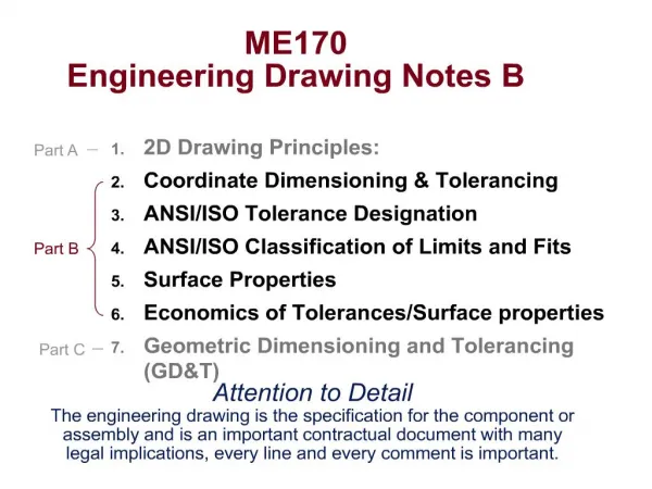 ME170 Engineering Drawing Notes B
