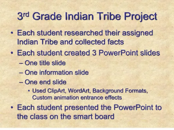 3rd Grade Indian Tribe Project