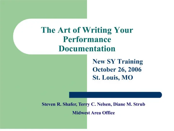 The Art of Writing Your Performance Documentation