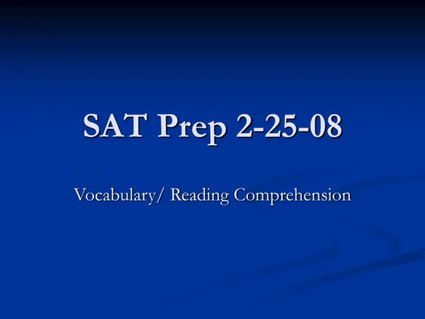 SAT Prep 2-25-08