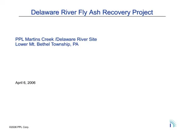 Delaware River Fly Ash Recovery Project