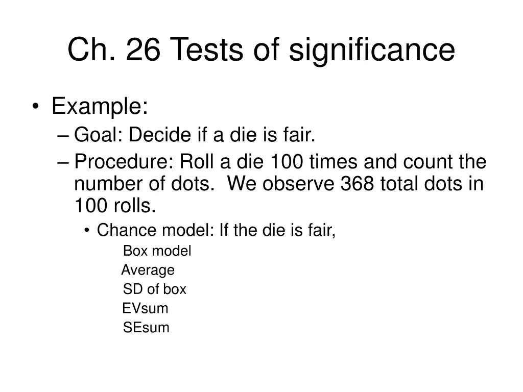 ch 26 tests of significance