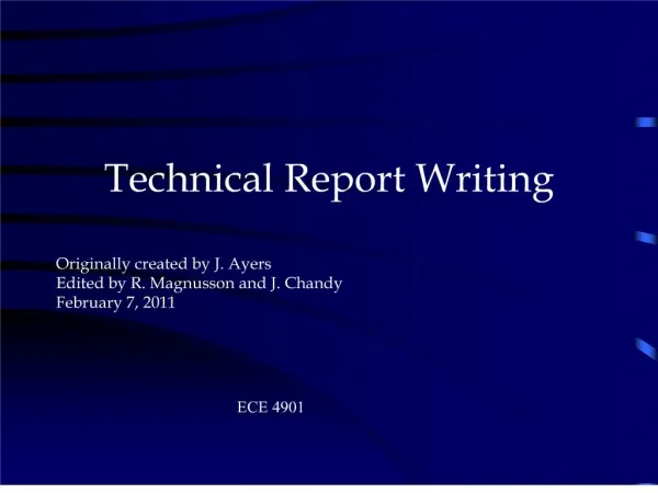 Technical Report Writing