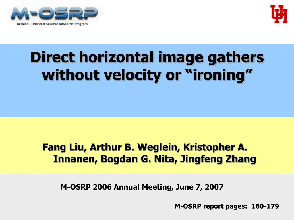 direct horizontal image gathers without velocity
