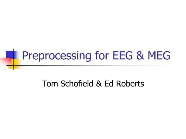 Preprocessing for EEG MEG