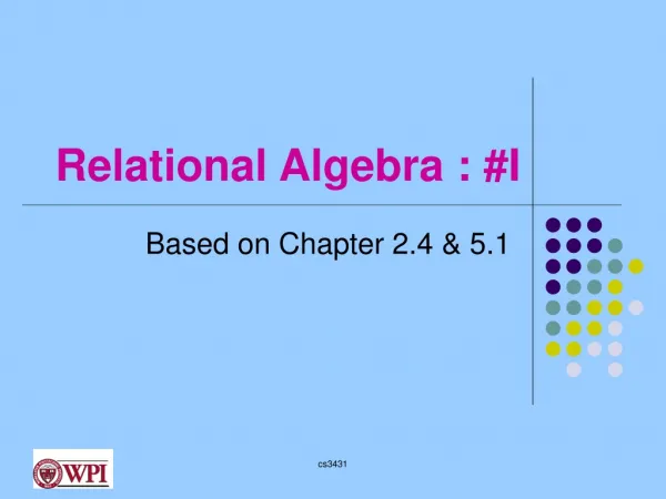 Relational Algebra : #I