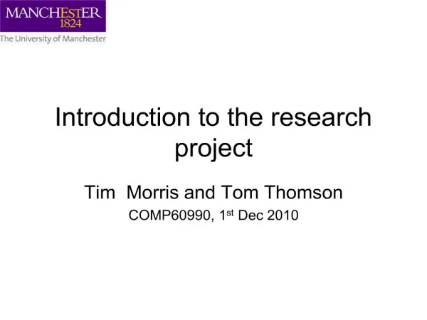 Introduction to the research project