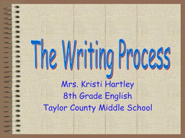 Mrs. Kristi Hartley 8th Grade English Taylor County Middle School
