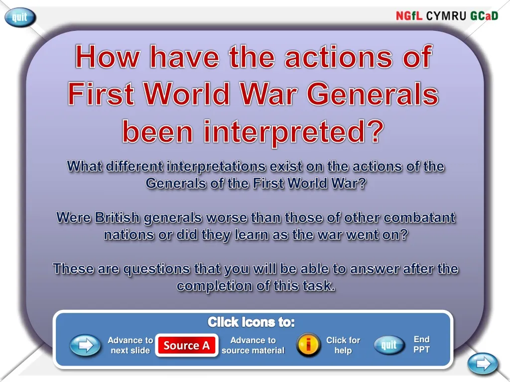 how have the actions of first world war generals