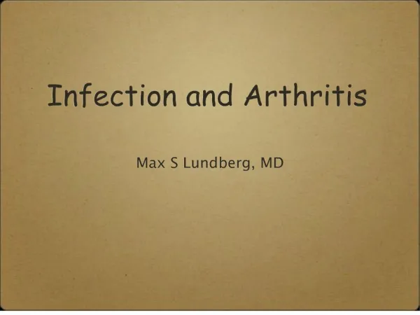Infection and Arthritis