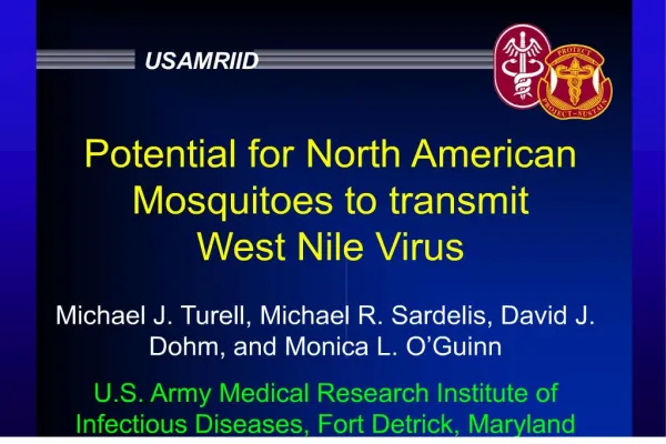 West Nile Viral Activity in the Continental US