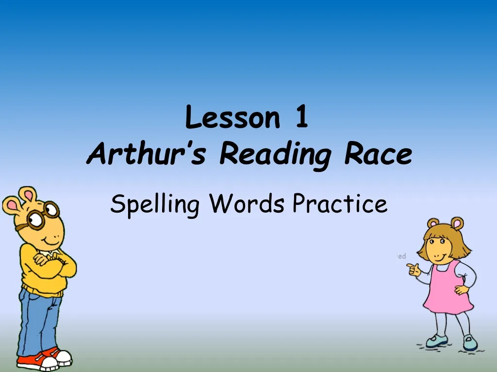 lesson 1 arthur s reading race
