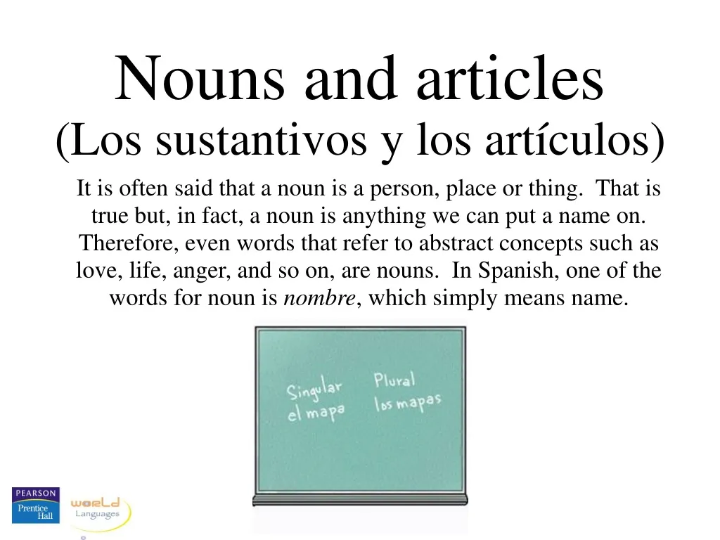 nouns and articles los sustantivos y los art culos