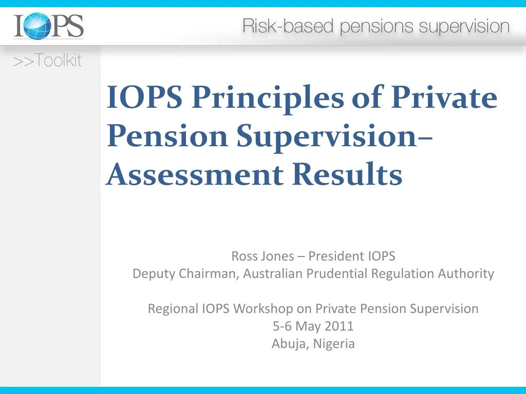 iops principles of private pension supervision assessment results