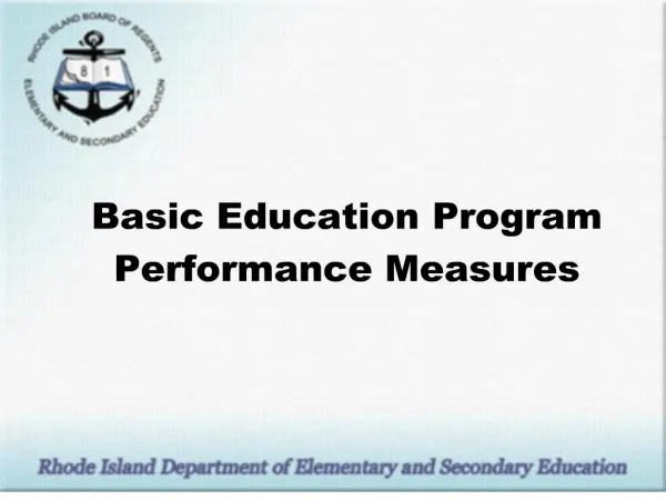 Basic Education Program Performance Measures