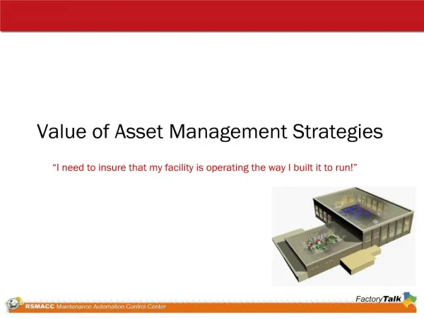 Value of Asset Management Strategies