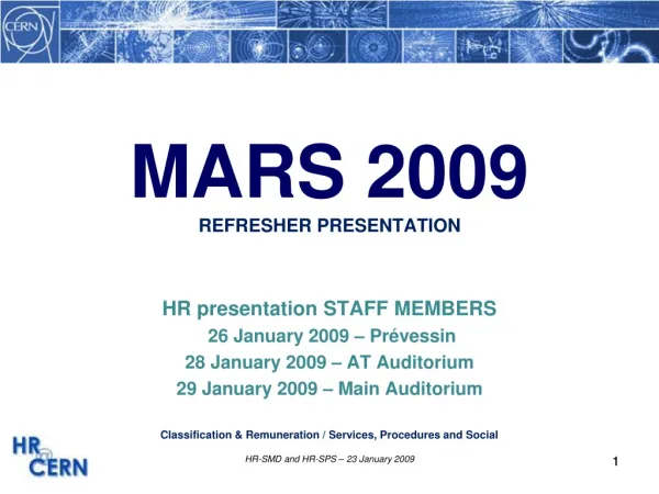 MARS 2009 REFRESHER PRESENTATION
