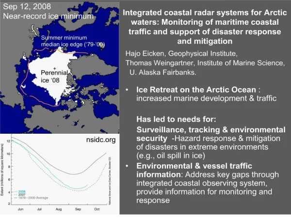 Integrated coastal radar systems for Arctic waters: Monitoring of ...