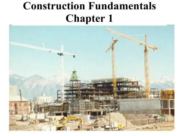 Construction Fundamentals Chapter 1