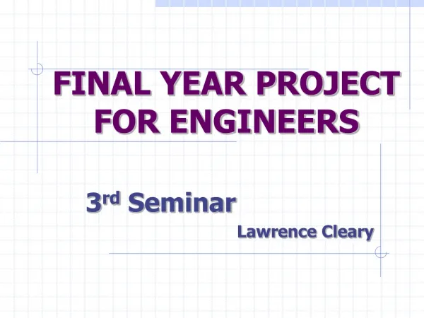 FINAL YEAR PROJECT FOR ENGINEERS