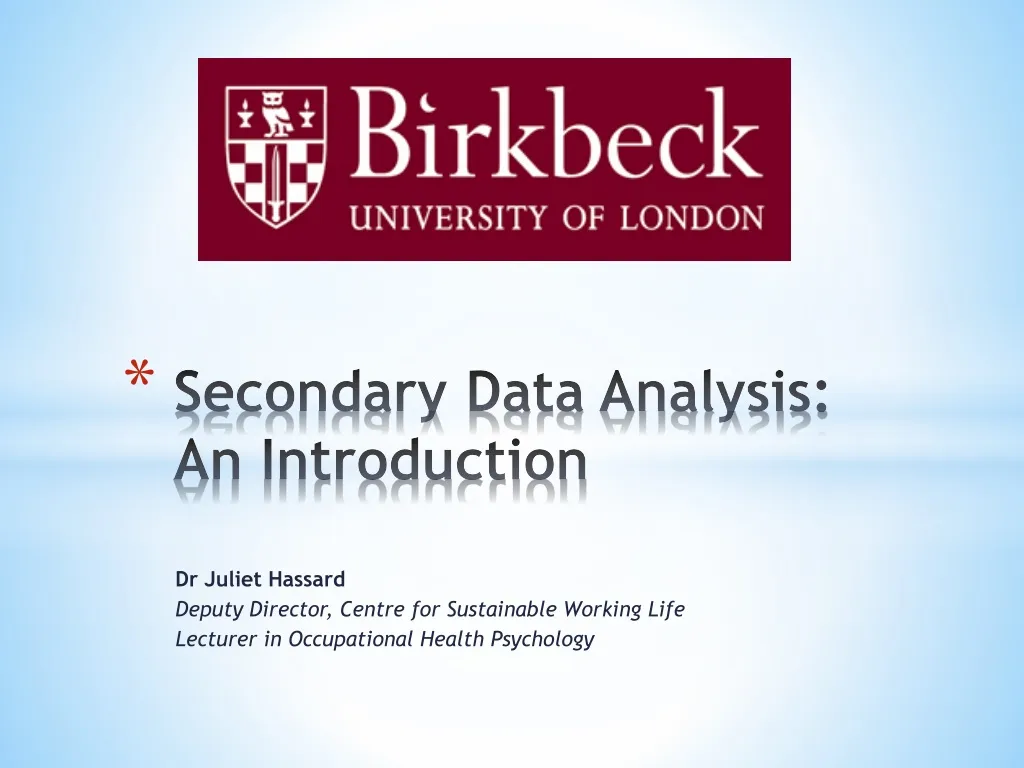secondary data analysis an introduction