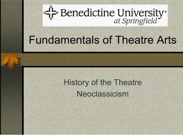 Fundamentals of Theatre Arts