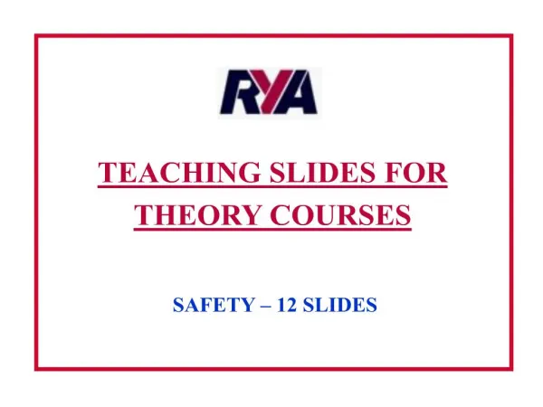 TEACHING SLIDES FOR THEORY COURSES
