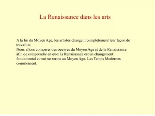 La Renaissance dans les arts - slide 1