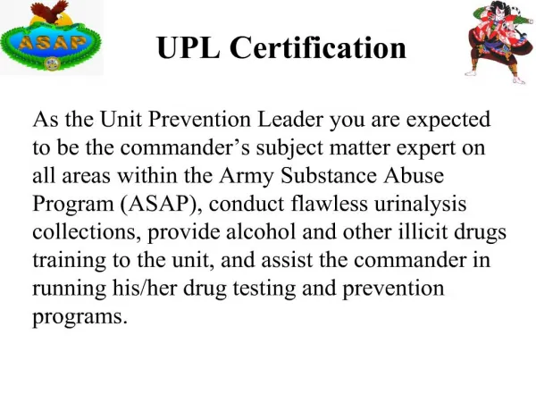 UPL Certification