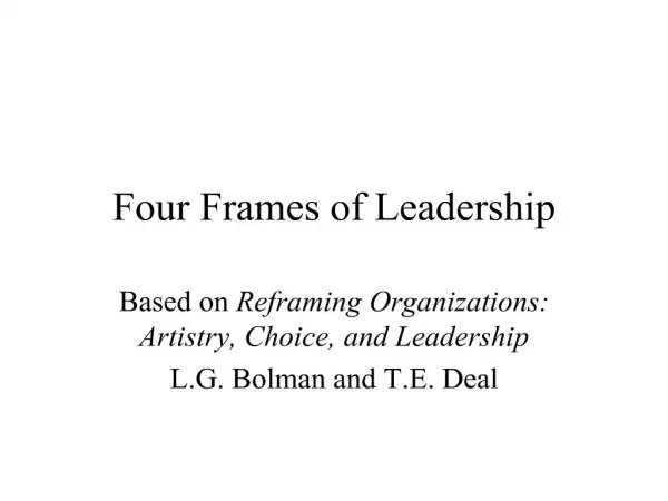 Four Frames of Leadership