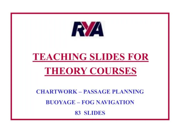 TEACHING SLIDES FOR THEORY COURSES