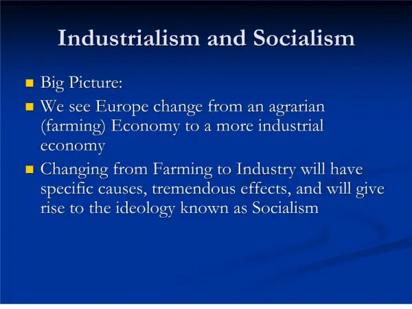 Industrialism and Socialism