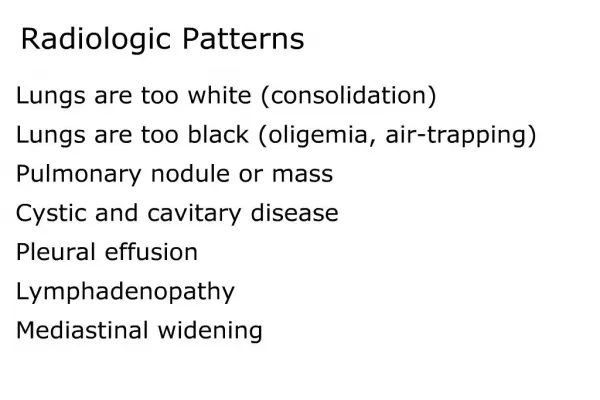 Radiologic Patterns