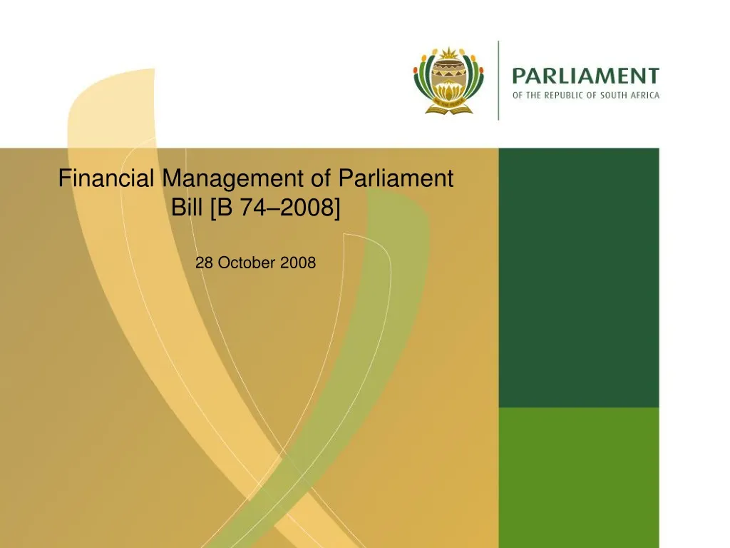 financial management of parliament bill b 74 2008