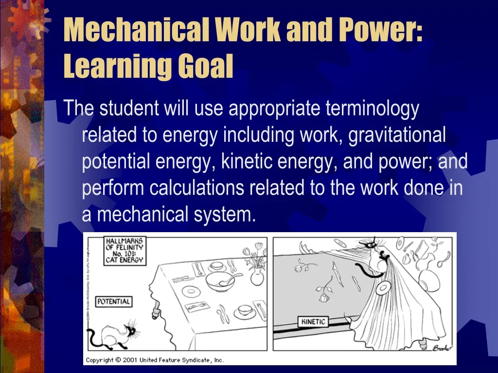 mechanical work and power learning goal