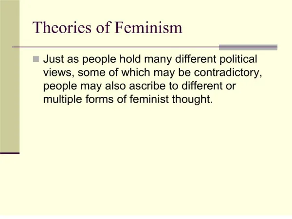Theories of Feminism