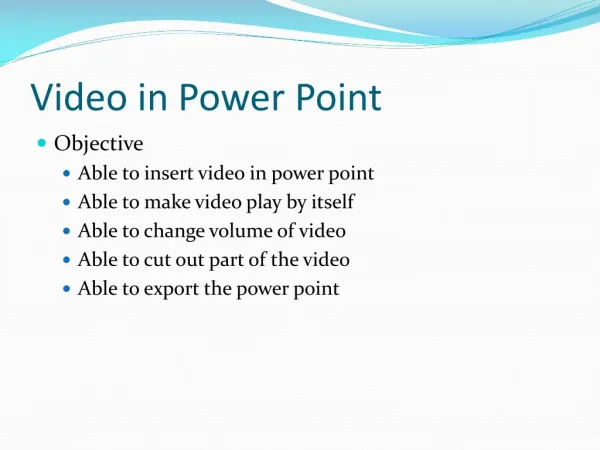 Video in Power Point