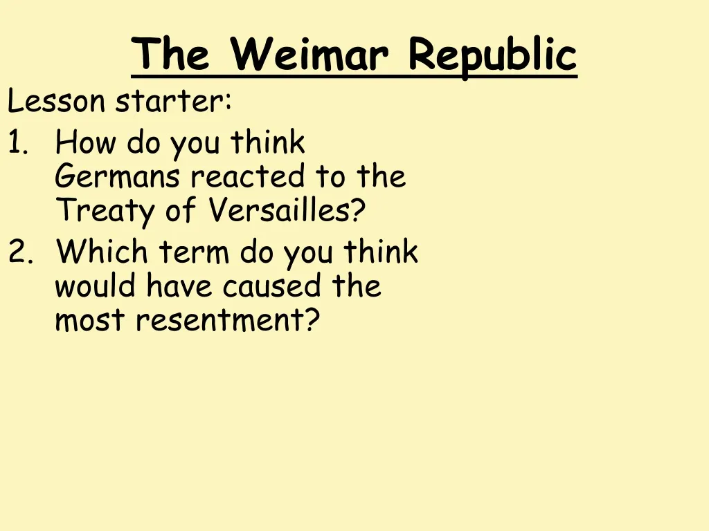 the weimar republic