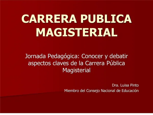 CARRERA PUBLICA MAGISTERIAL
