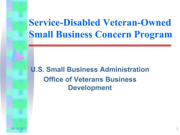 Service-Disabled Veteran-Owned Small Business Concern Program