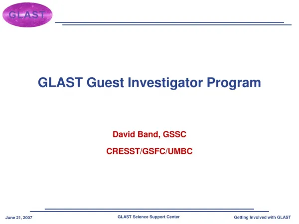 GLAST Guest Investigator Program