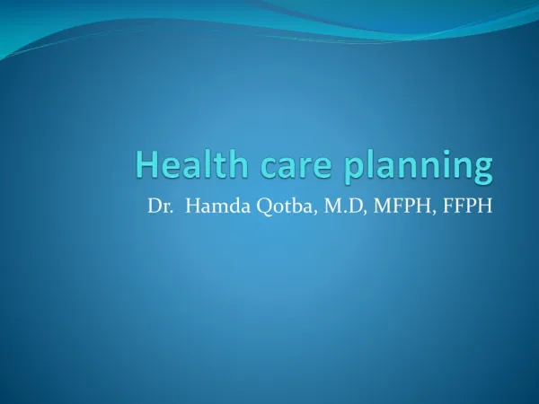 Health care planning