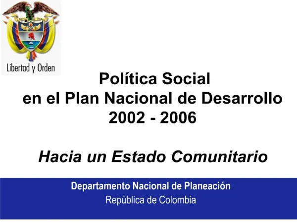 Departamento Nacional de Planeaci n Rep blica de Colombia