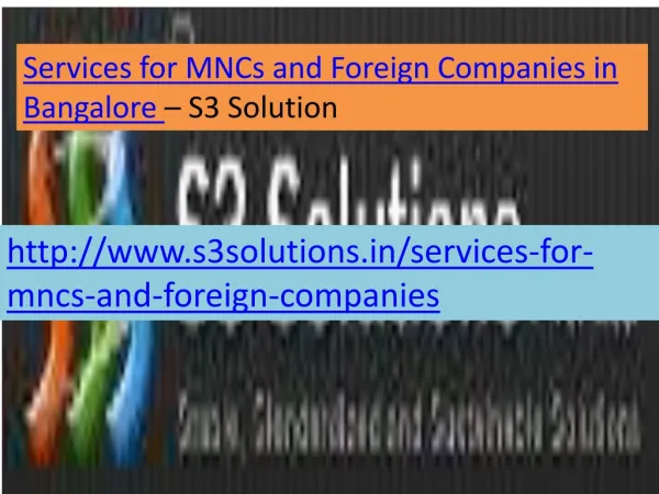 Services for MNCs and Foreign Companies in Banga