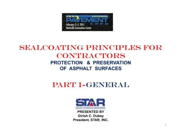 SEALCOATING PRINCIPLES for CONTRACTORS PROTECTION PRESERVATION OF ASPHALT SURFACES part i-general PRES