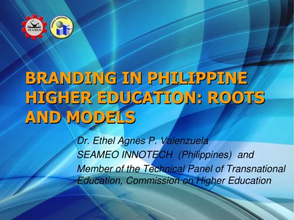 Branding in Philippine Higher Education: Roots and Models