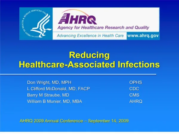 Reducing Healthcare-Associated Infections