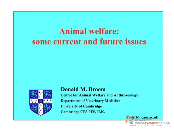 Donald M. Broom Centre for Animal Welfare and Anthrozoology