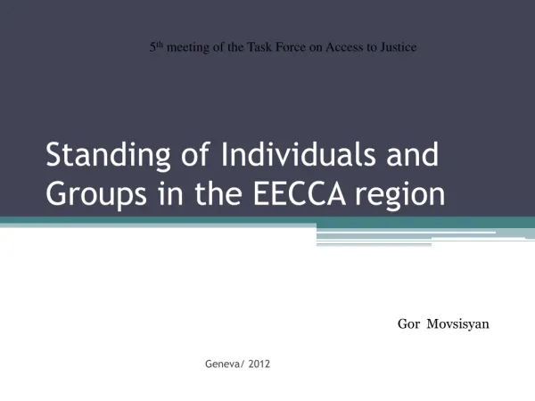 Standing of Individuals and Groups in the EECCA region