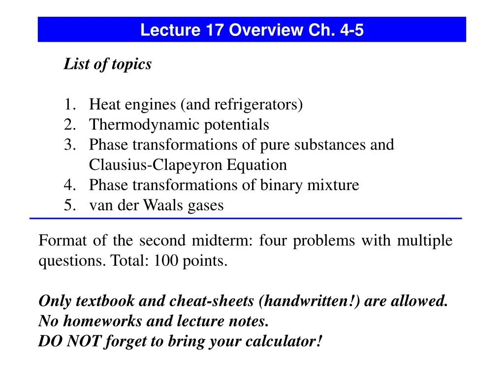 lecture 17 overview ch 4 5
